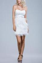  Strapless Feather Dress