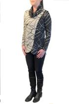  Contrast Print Sweater