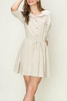  3/4 Sleeve Linen Dress