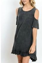  Open-shoulder Ruffle Dress/tunic