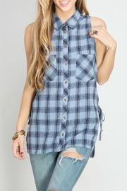  Plaid Lace Up Tank