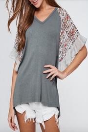  Bell-sleeve Contrast Top