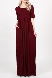  Half-sleeve-scoop-neck Pocket Maxi-dress