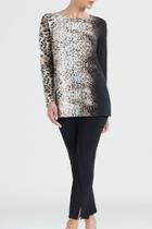  Cheetah Ombre Cut-out Back Knit Tunic