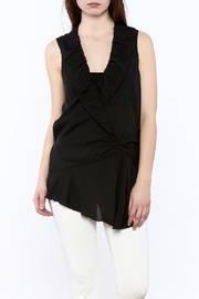  Black Surplice Tunic Top