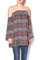  Printed Cold Shoulder Tunic