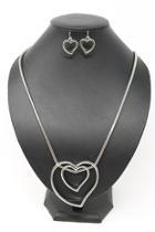  Heart Hoops Necklace-set