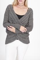  Charcoal Wrap Sweater