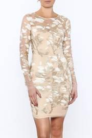  Sheer Gold Floral Dress