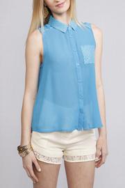  Semi-sheer Collared Top