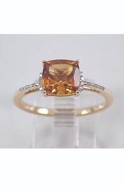  Cushion-cut Citrine And Diamond Engagement Ring 14k Yellow Gold Size 7 November Gemstone