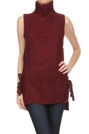  Lace-up Sleeveless Sweater
