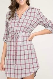  Woven Plaid Dress