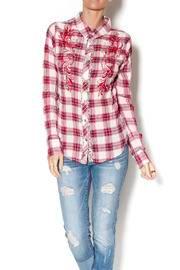  Plaid Embellished Button Up