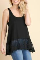  Ribbed Tank W/lace