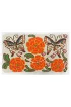  All Beaded Ivory Multi Color Butterfly Floral Clutch