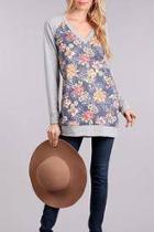 Floral Long Sleeve Sweater