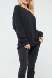  One-shoulder Waffle Top
