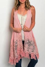  Rose Lace Fringe Vest