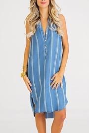  Stripe Chambray Dress