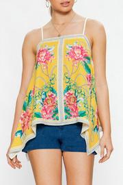  Floral Print, Handkerchief Hem Top