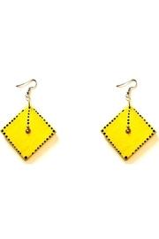  Yellow Wooden Earrings