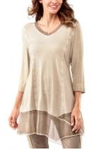  Beige Flowy Tunic