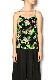  Neon-floral Flounce Top