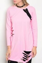  Pink Distressed Top