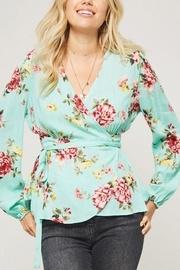  Floral Faux Wrap Blouse