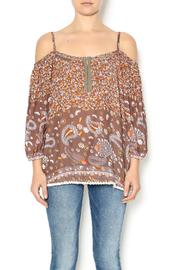  Brown Cold Shoulder Top