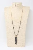  Rhinestone Bead-chain Necklace