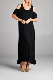  Cold-shoulder Black Maxi Dress
