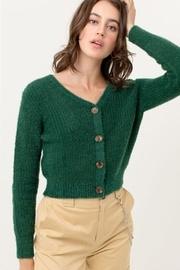  Fuzzy Button Cardigan