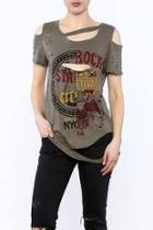  Olive Distressed Graphic Tee