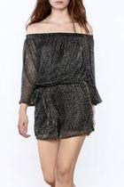  Metallic Off-shoulder Romper