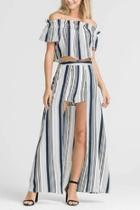  Striped Set Maxi-shorts