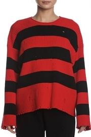  Distressed Striped Sweater