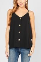  Button-up Black Camisole