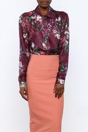  Maroon Floral Blouse