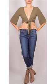  Front-tie Crop-top Olive