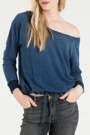  Raglan Tie Front Sweatshirt