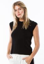 Monrow Top With Ruffle Cap Sleeve