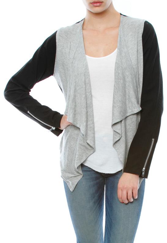 Jet By John Eshaya Drape Front Canvas Jacket