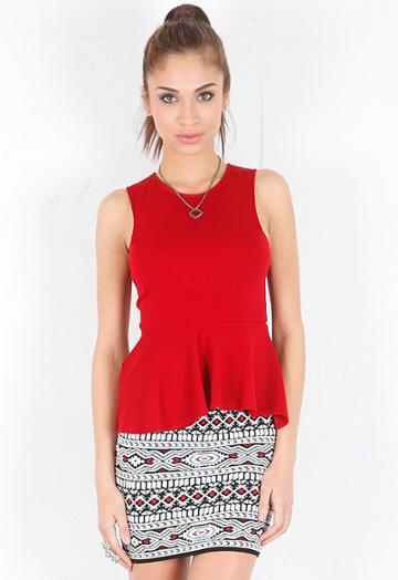 Torn By Ronny Kobo Celine Tribal Jacquard Skirt