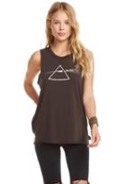 Chaser Pink Floyd Rainbow Splatter Vintage Jersey Hi Lo Muscle Tee