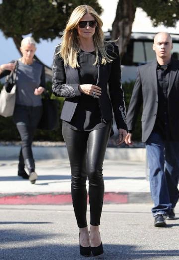 J Brand 5 Pocket Leather Leggings As Seen On Heidi Klum