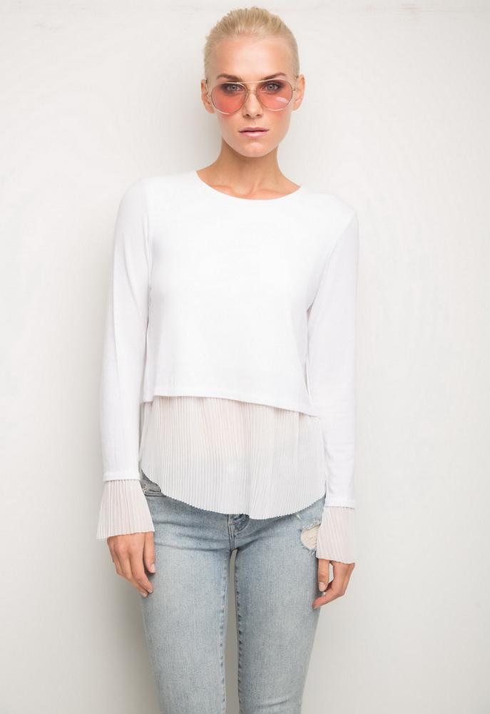 Generation Love Denise Pleats Long Sleeve Top