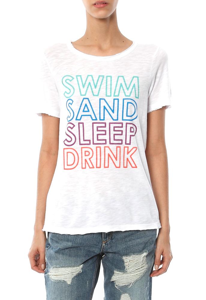 Chaser Swim Sand Sleep Drink Crew Neck Tee