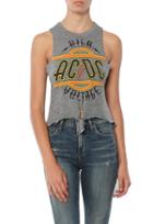 Chaser Ac/dc Triblend Tie Front Muscle Tee